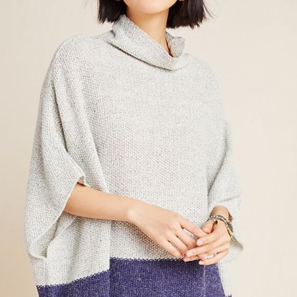 NWT Anthropologie Kavitha Turtleneck Poncho Sweater by ISLA MAUDE - Picture 1 of 7